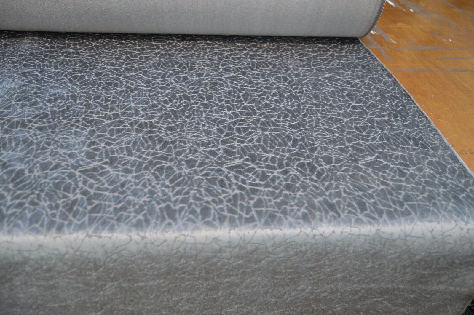 fabric upholstery silver grey velvet geometric crackled effect robust material - Image 6