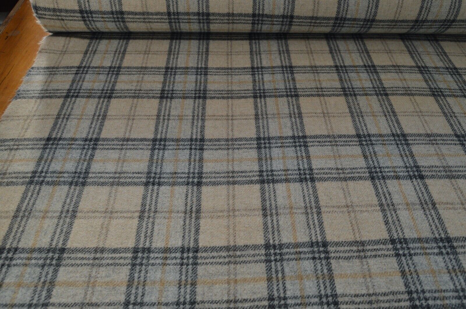 fabric wool upholstery Art of the loom Bamburgh check/ plaid 6.8 metre length - Image 3