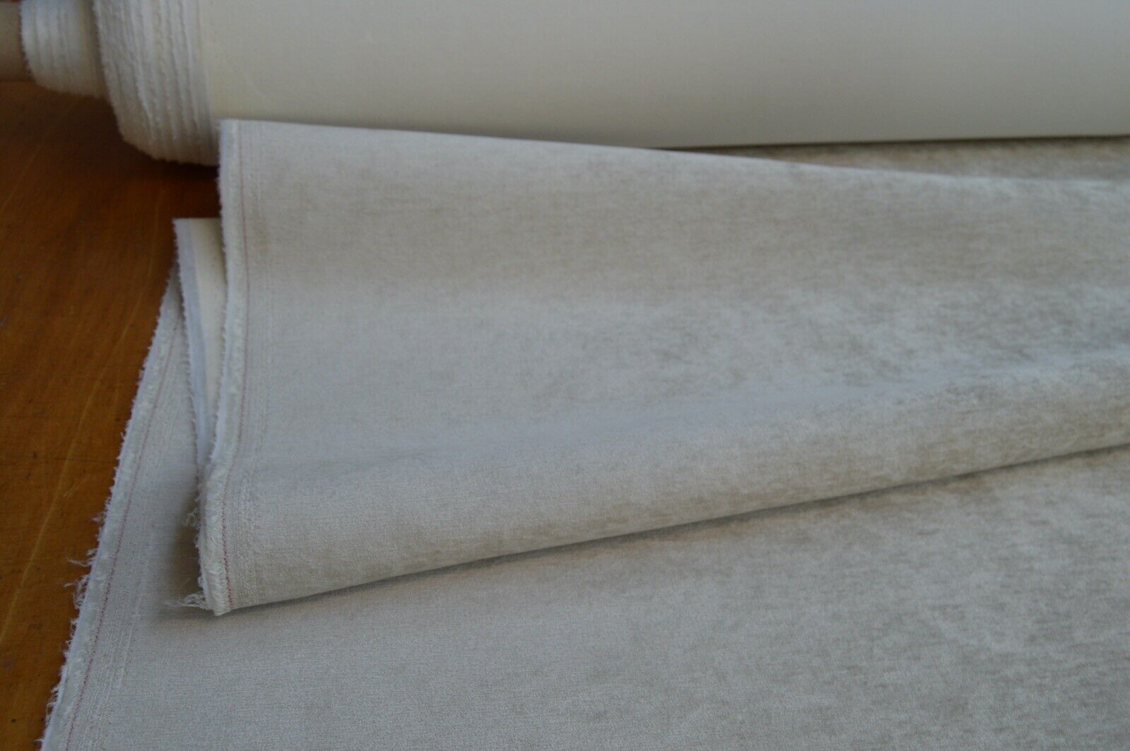 upholstery fabric cream crush velvety effect chenille durable robust - Image 4
