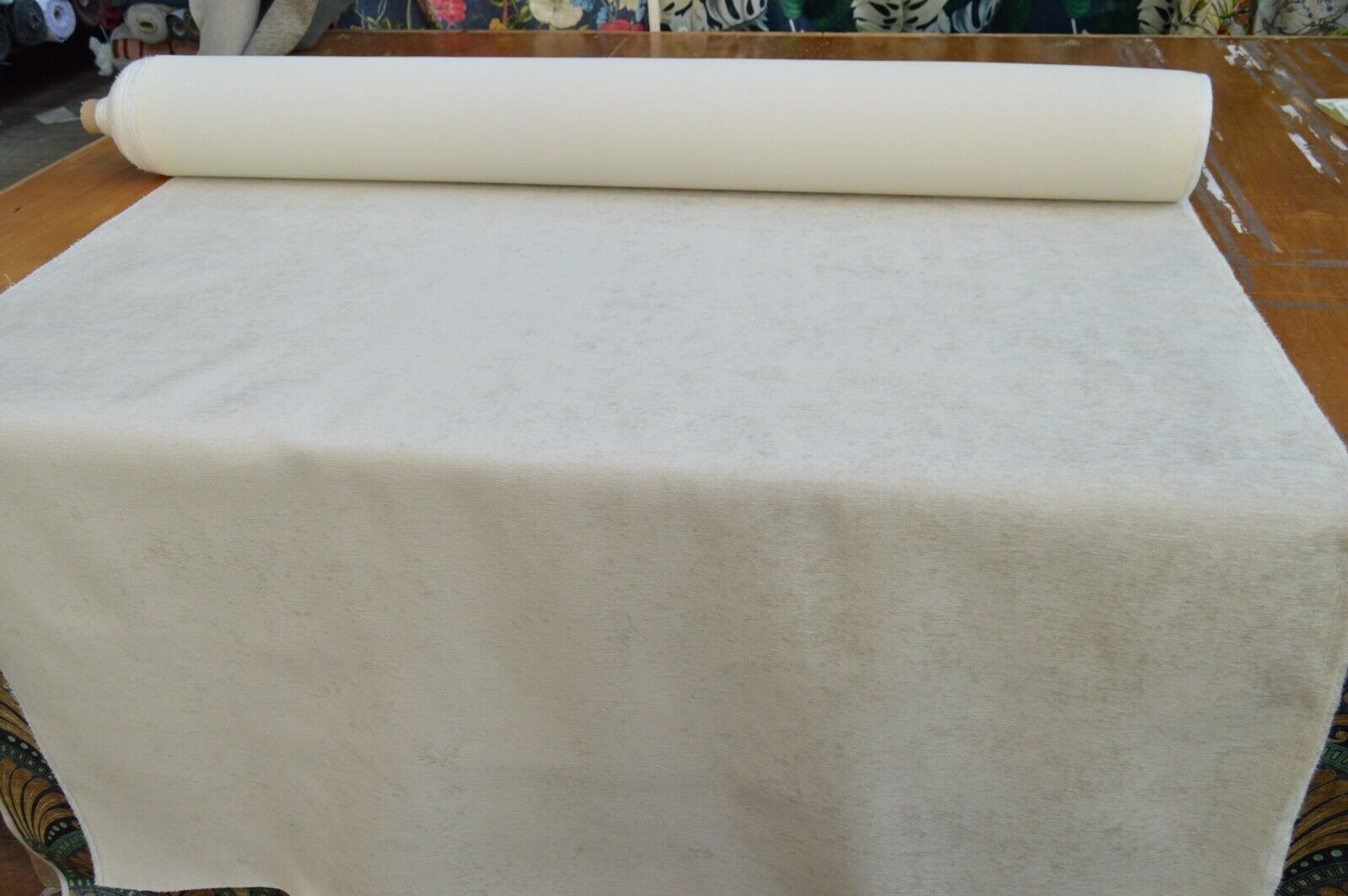 upholstery fabric cream crush velvety effect chenille durable robust - Image 5