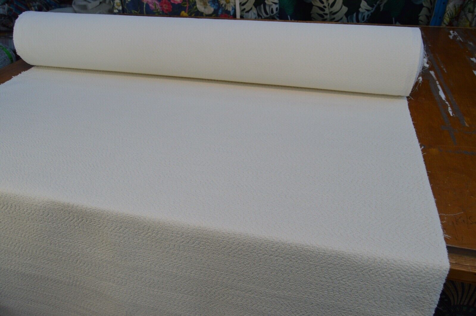 upholstery fabric cream textured woven teddy style look robust durable - Image 6
