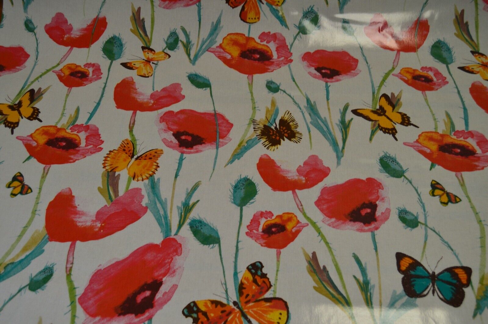 TABLECLOTH PVC WIPECLEAN FABRIC KITCHEN DINING BAR BUTTERFLY - Image 3