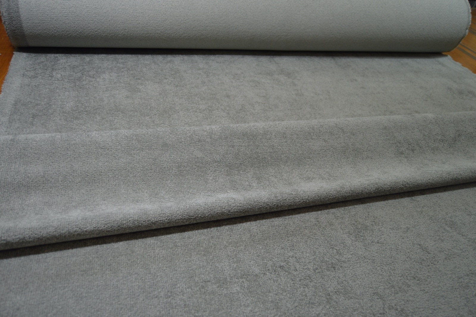 upholstery fabric grey silver thick textured chenille robust durable - Image 3