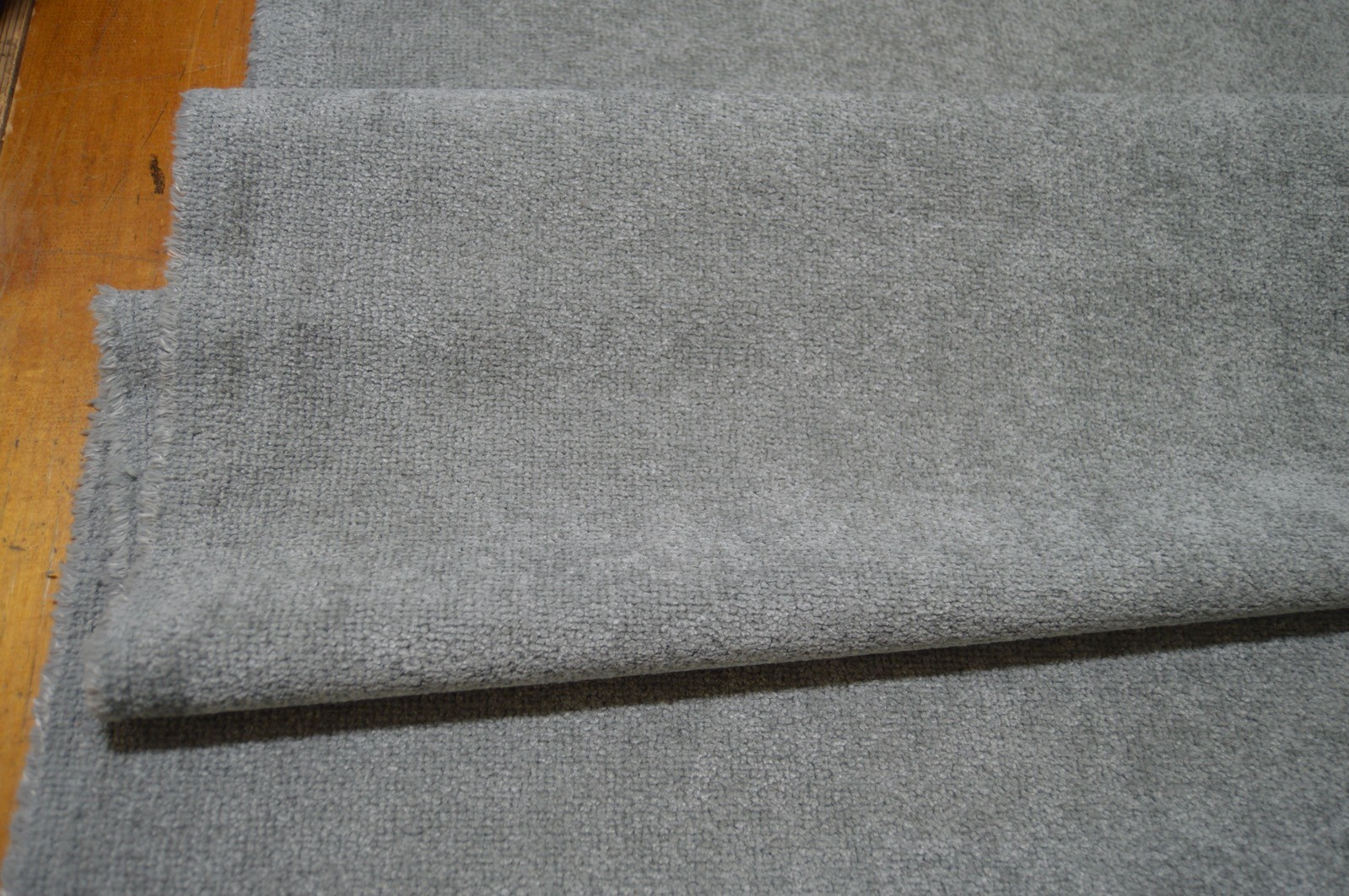 upholstery fabric grey silver thick textured chenille robust durable - Image 4