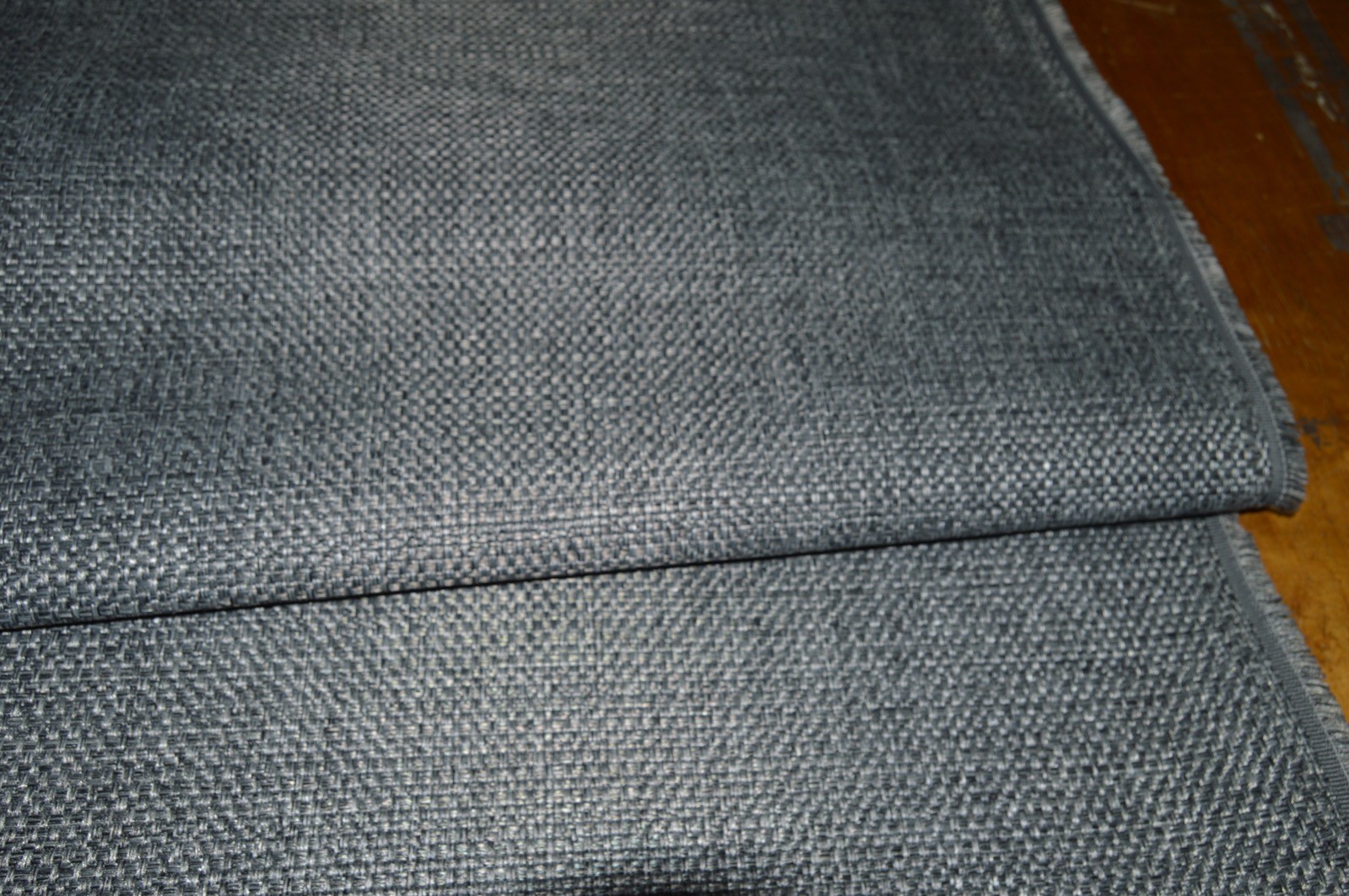 upholstery fabric mid grey basket weave thick & robust - Image 3