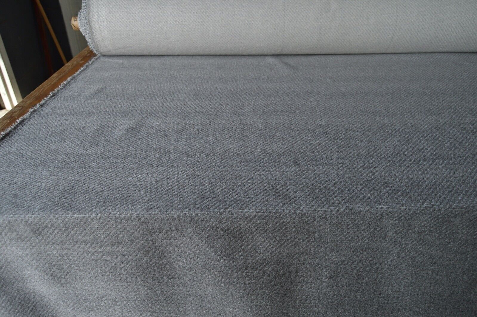 upholstery fabric mid to ash grey chenille effect robust slight pattern - Image 3