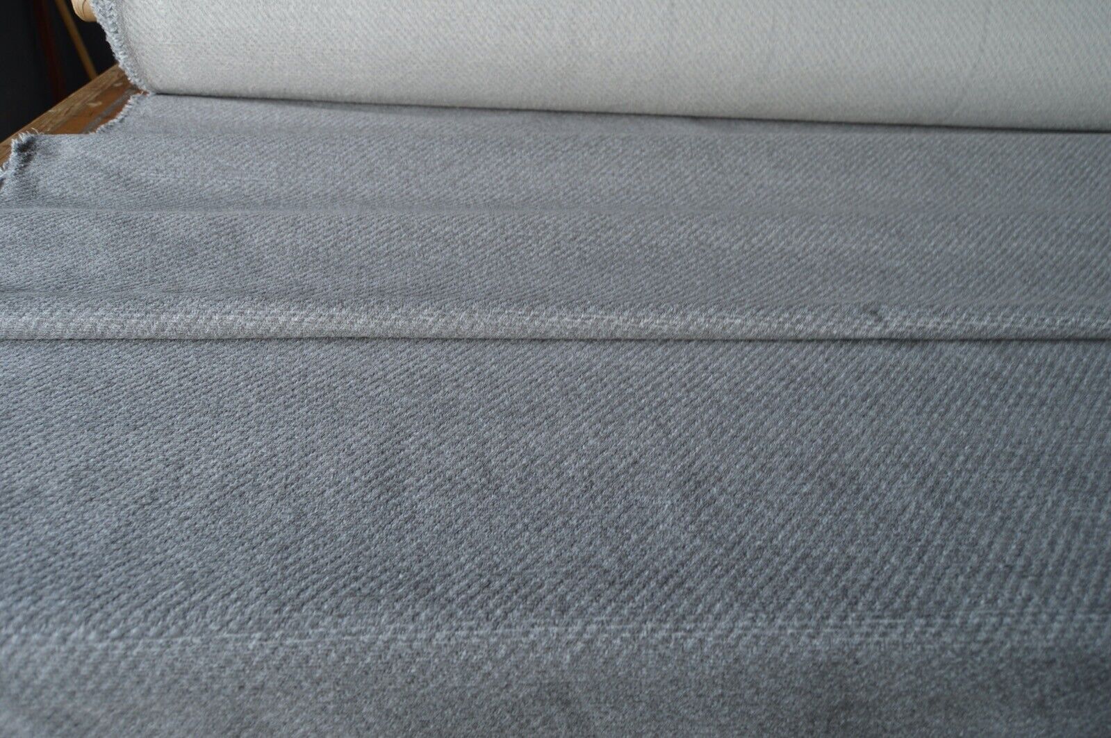 upholstery fabric mid to ash grey chenille effect robust slight pattern - Image 5