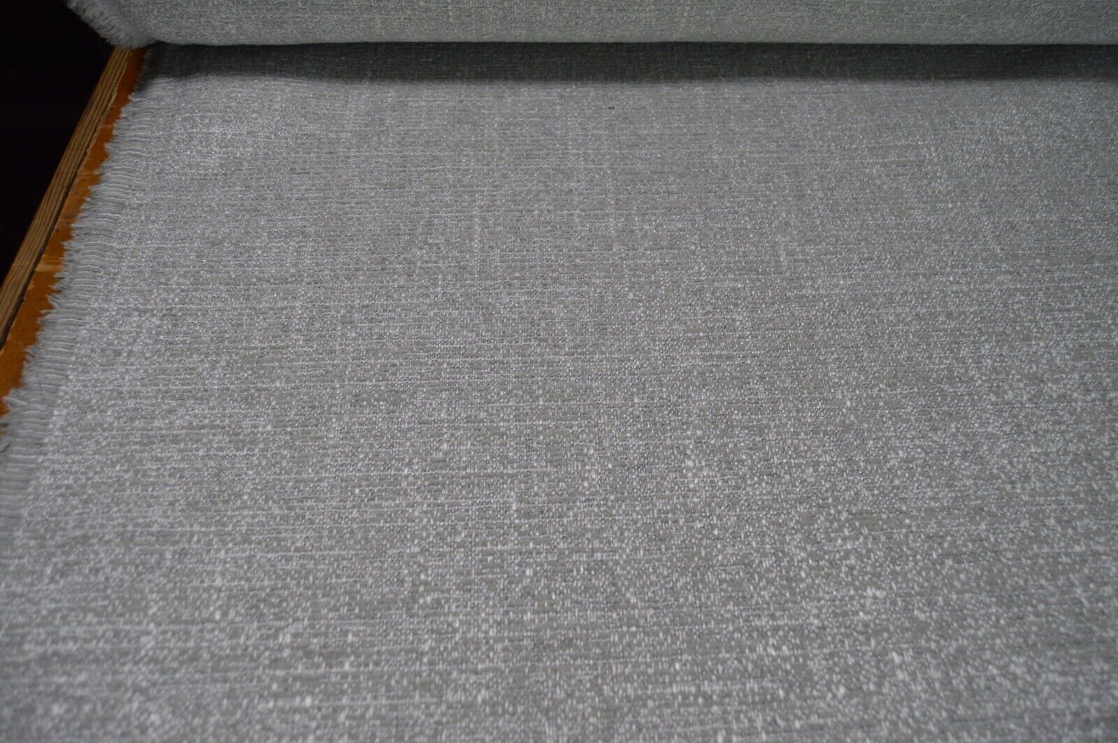 upholstery fabric silver cream basket weave robust durable chenille - Image 5