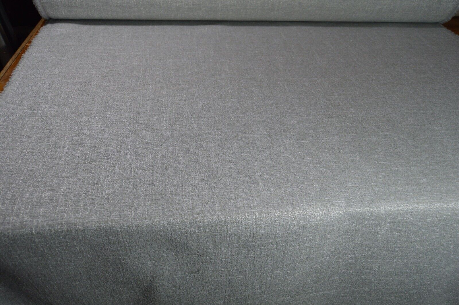 upholstery fabric silver cream basket weave robust durable chenille - Image 6