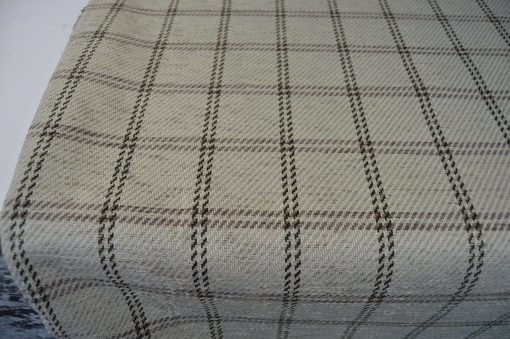 biscuit beige upholstery fabric check chenille checked robust thick - Image 5