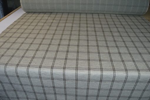 biscuit beige upholstery fabric check chenille checked robust thick - Image 8