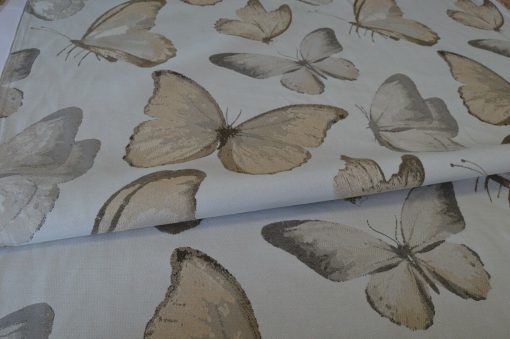 butterfly upholstery fabric large design mocha cream flat weave sofa fabric - Image 7