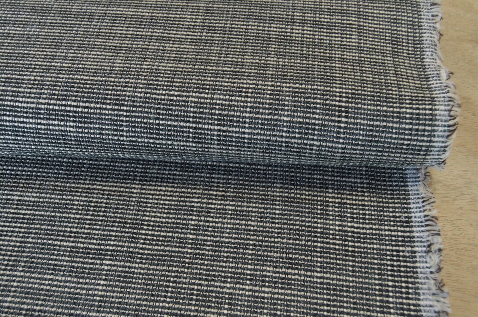 fabric upholstery charcoal beige textured weave material robust thick durable - Image 12