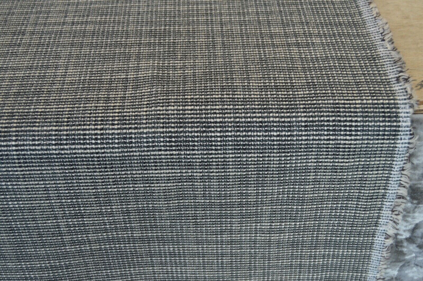 fabric upholstery charcoal beige textured weave material robust thick durable - Image 5