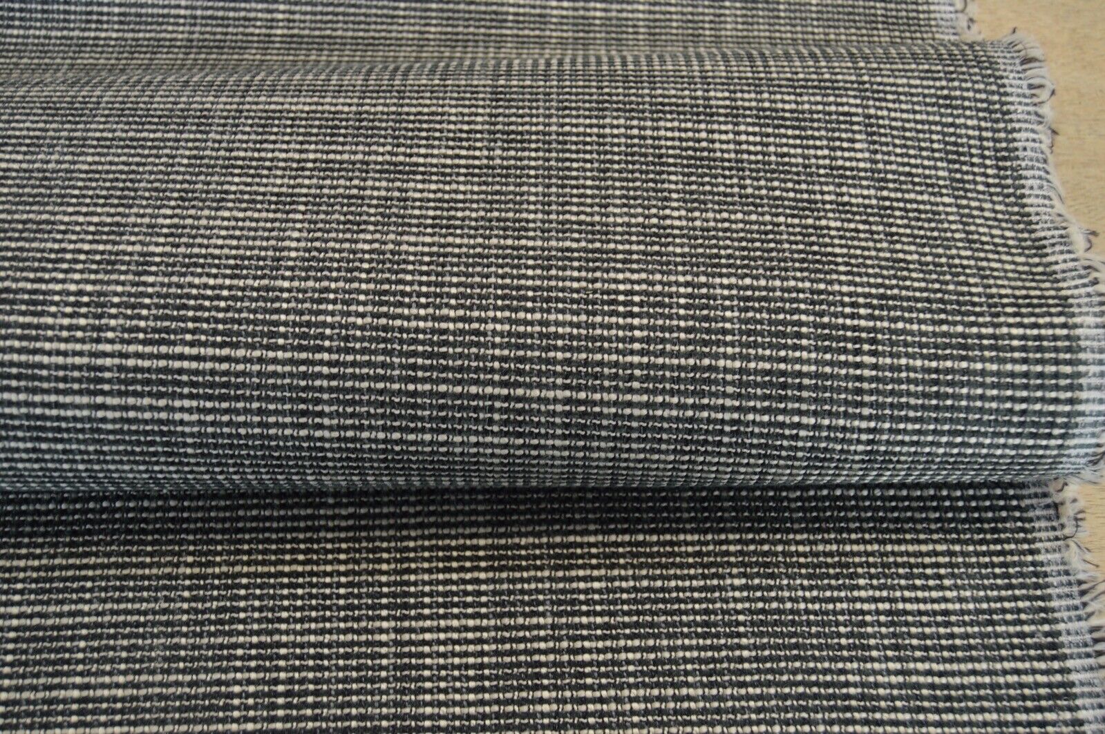 fabric upholstery charcoal beige textured weave material robust thick durable - Image 7