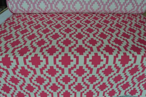pink grey flat weave upholstery fabric geometric robust durable ideal sofa