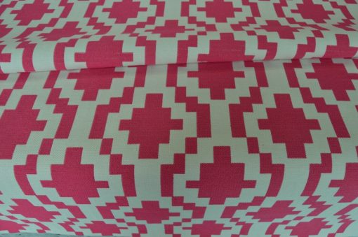 pink grey flat weave upholstery fabric geometric robust durable ideal sofa - Image 8