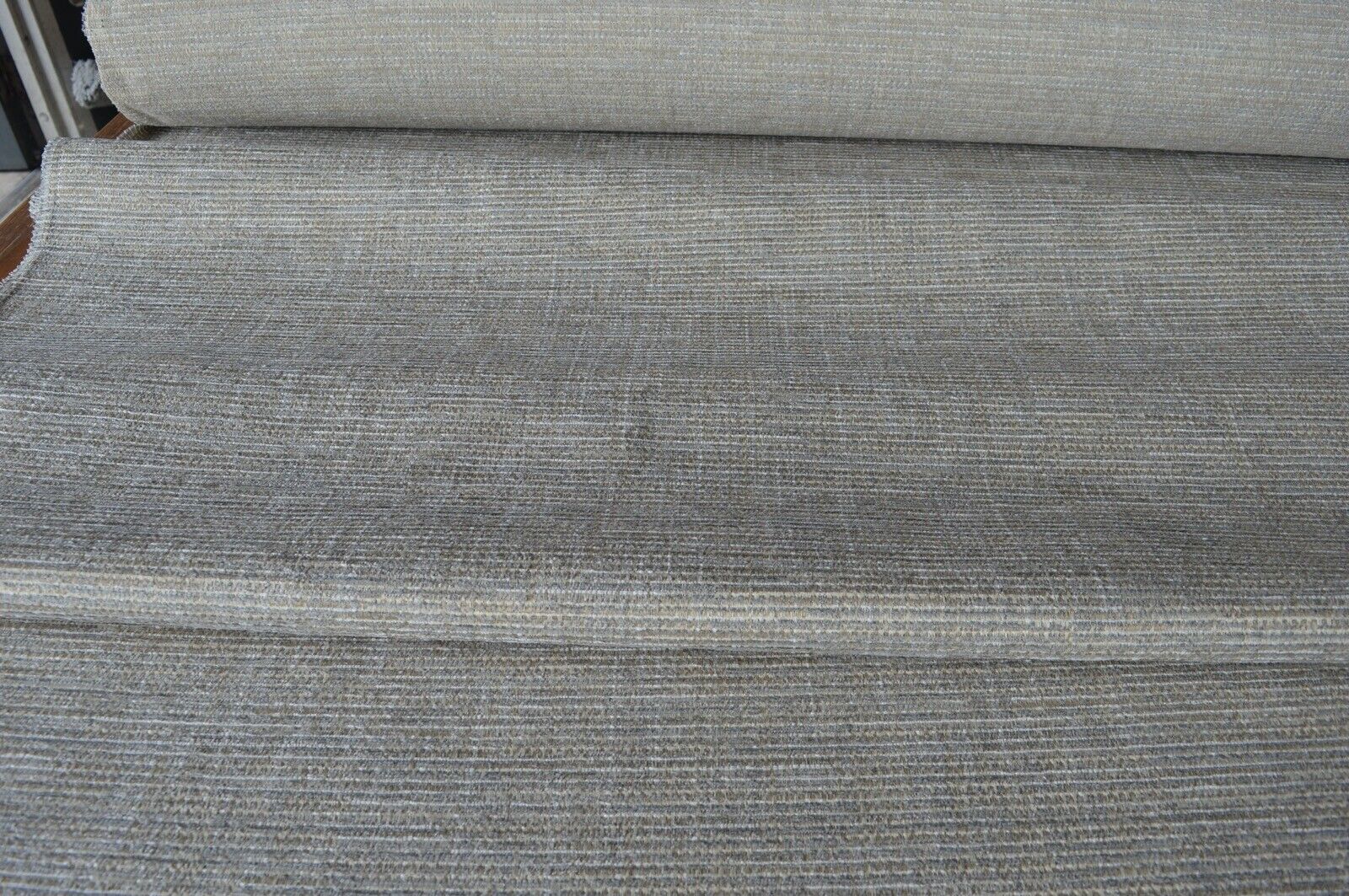 upholstery fabric beige silver gold fleck chenille weave robust durable - Image 6