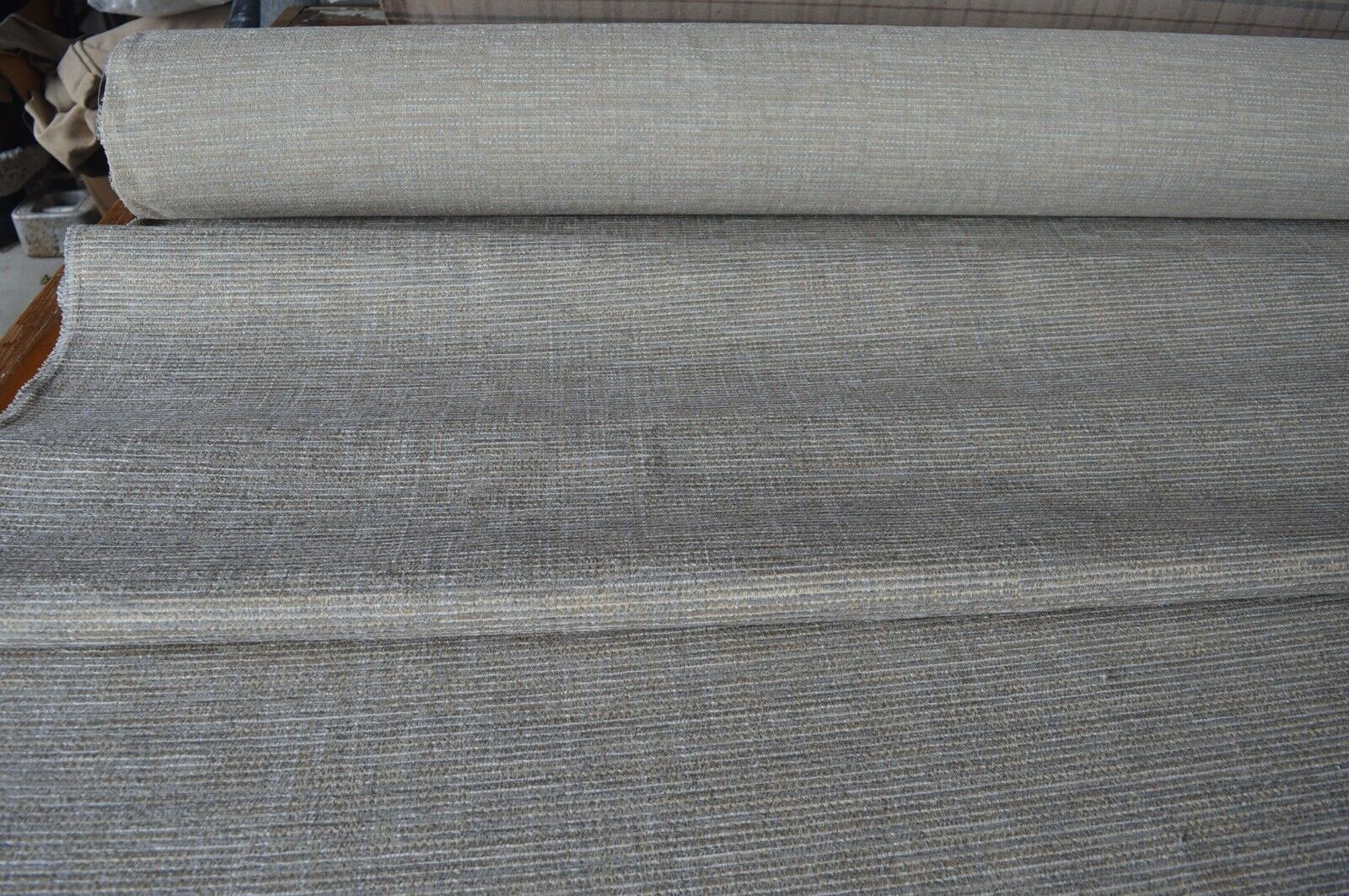 upholstery fabric beige silver gold fleck chenille weave robust durable