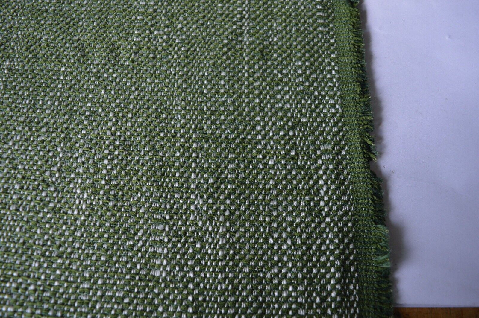 upholstery fabric forest green and cream fleck chenille weave robust durable - Image 3