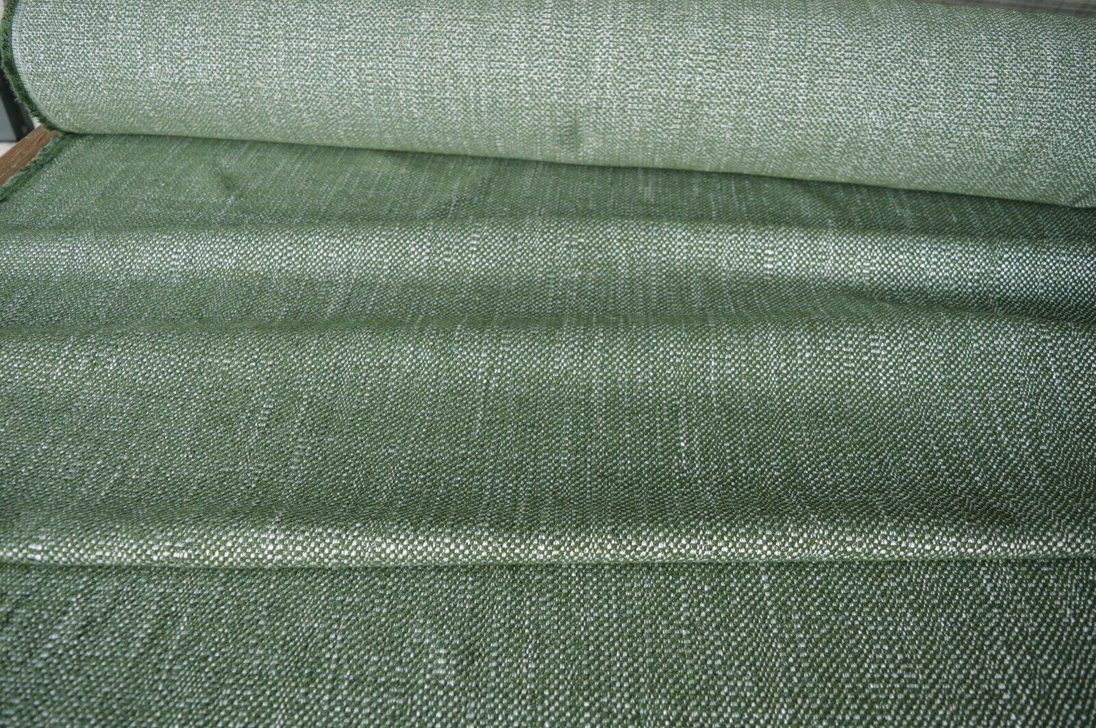 upholstery fabric forest green and cream fleck chenille weave robust durable