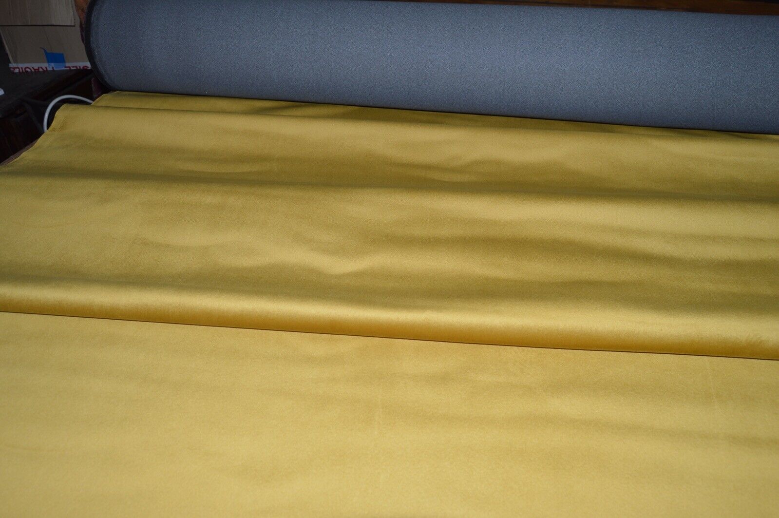 upholstery fabric mustard gold super soft feel velvet robust - Image 3