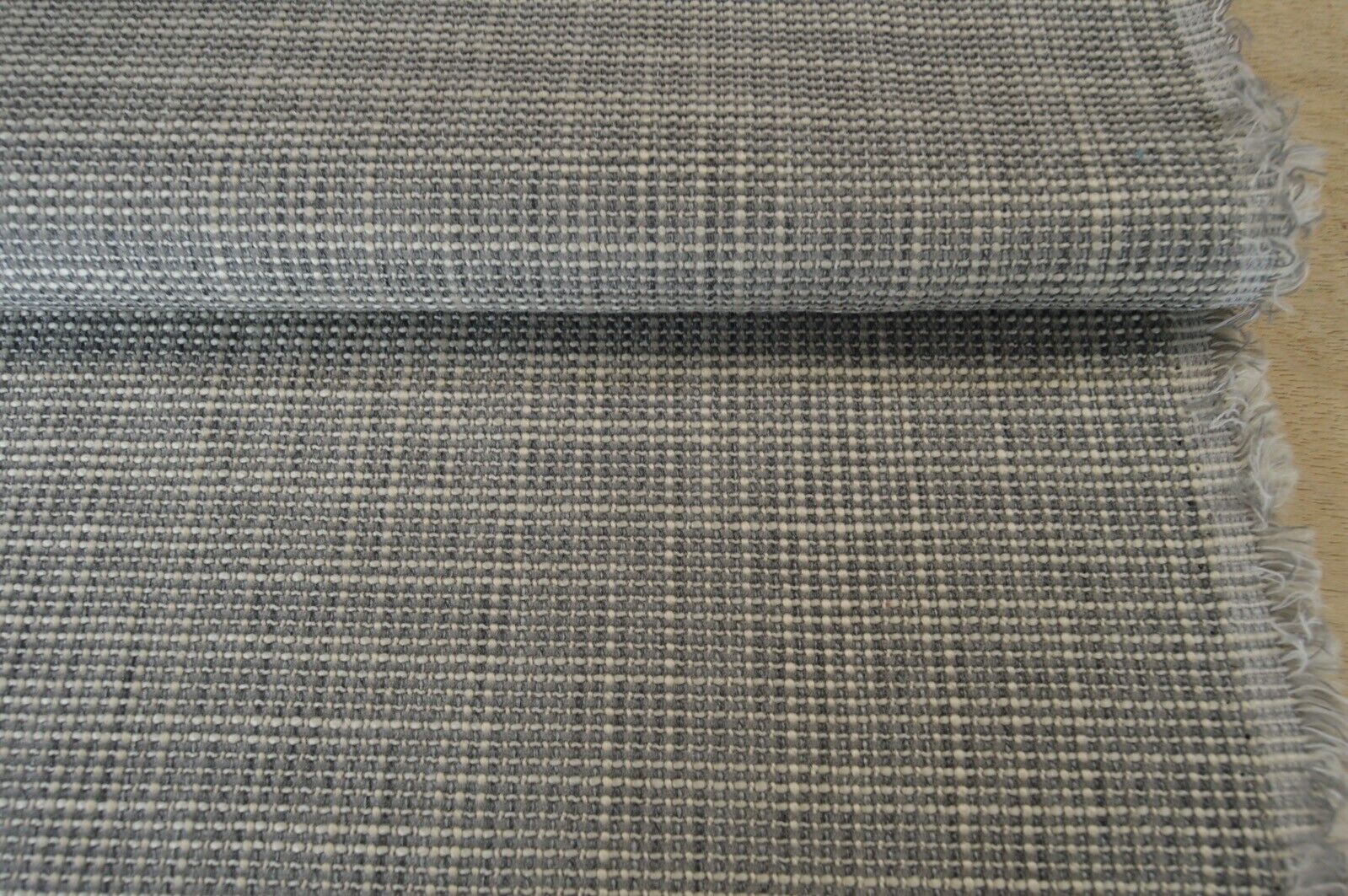 fabric upholstery grey silver cream textured weave material robust durable - Image 4