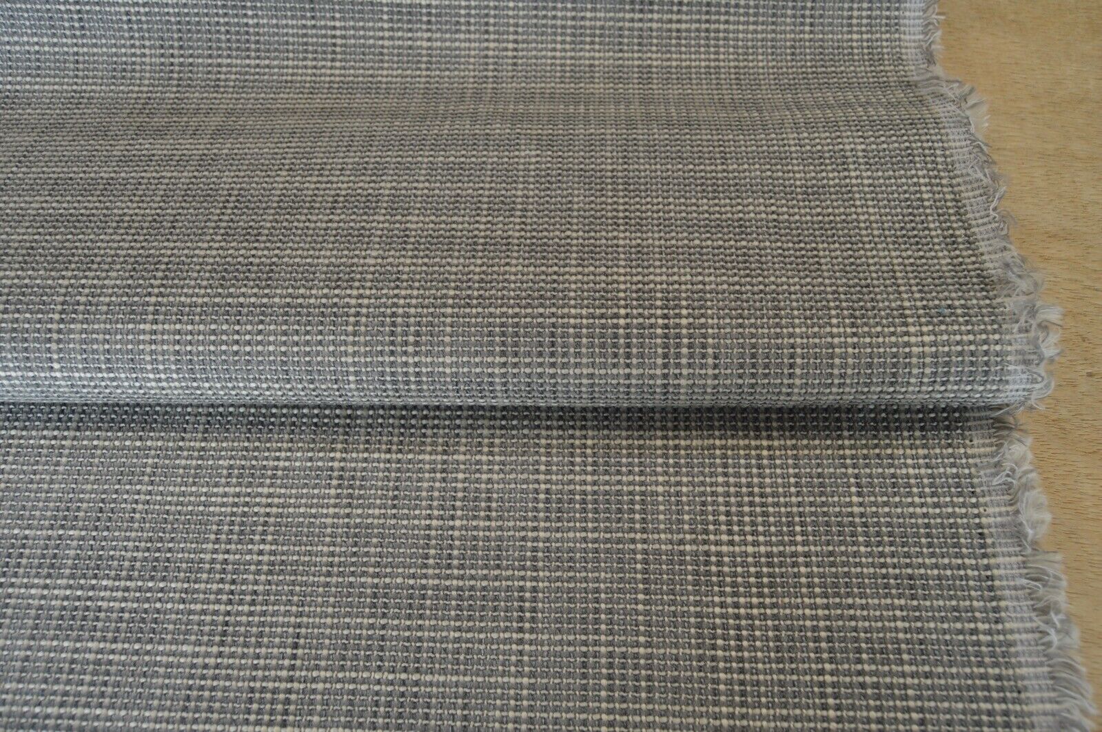 fabric upholstery grey silver cream textured weave material robust durable - Image 5
