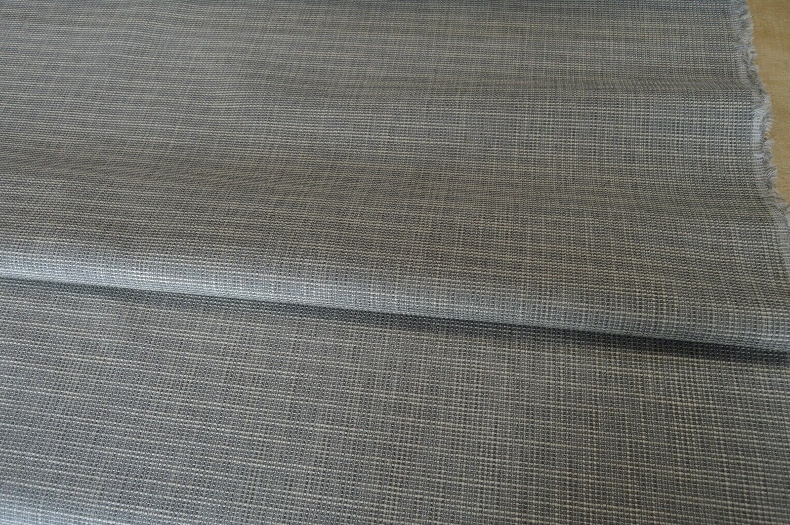 fabric upholstery grey silver cream textured weave material robust durable - Image 9