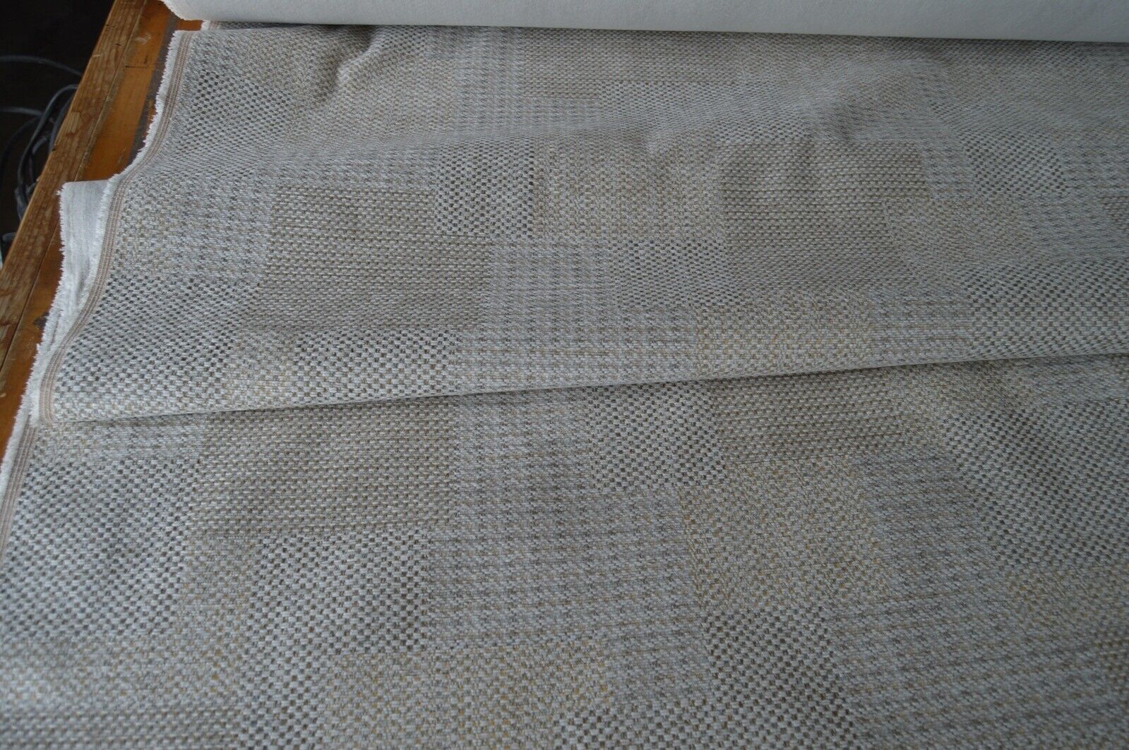 upholstery fabric Fusion Oyster patch chenille cream natural robust durable - Image 3