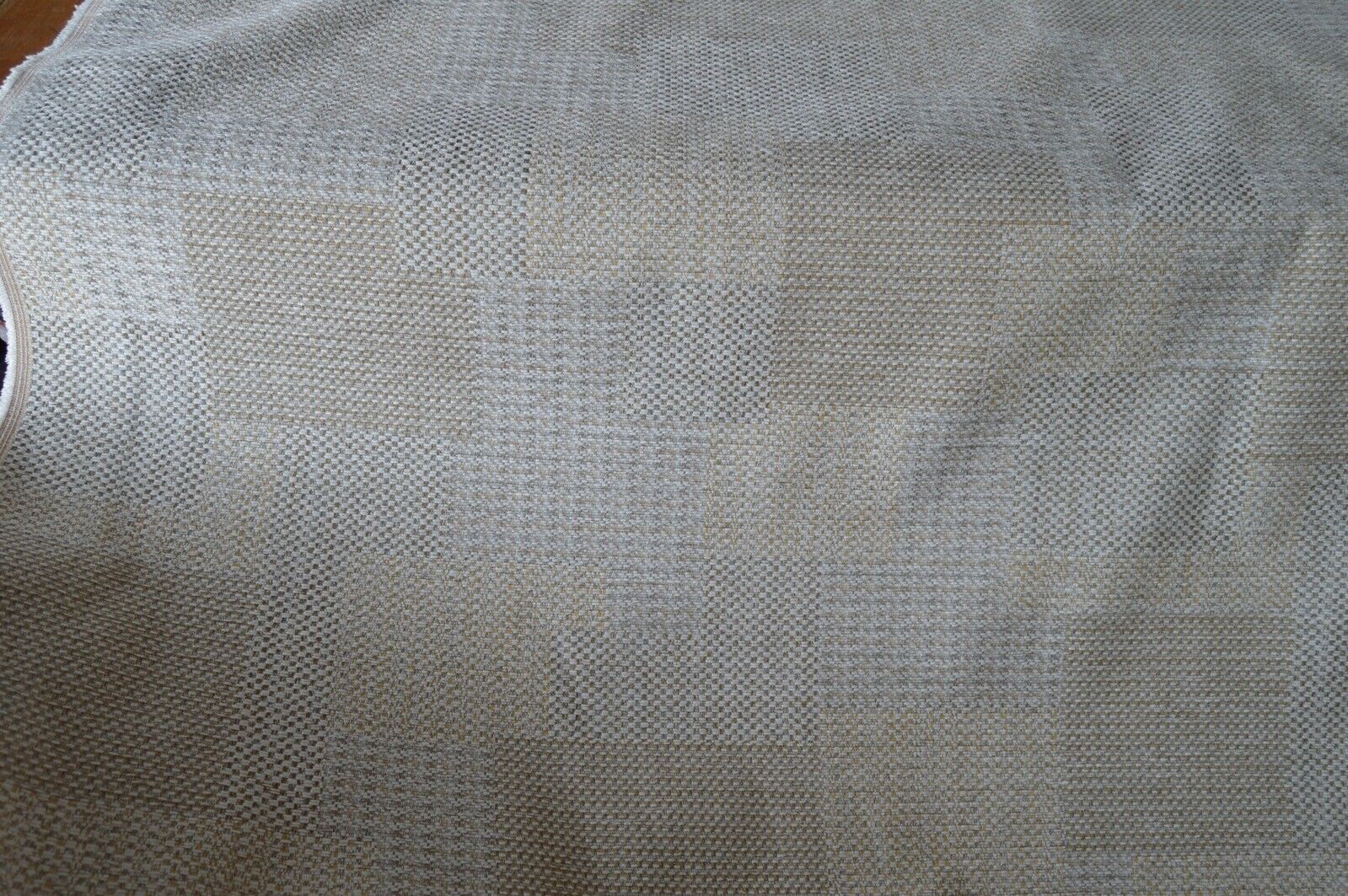 upholstery fabric Fusion Oyster patch chenille cream natural robust durable - Image 6