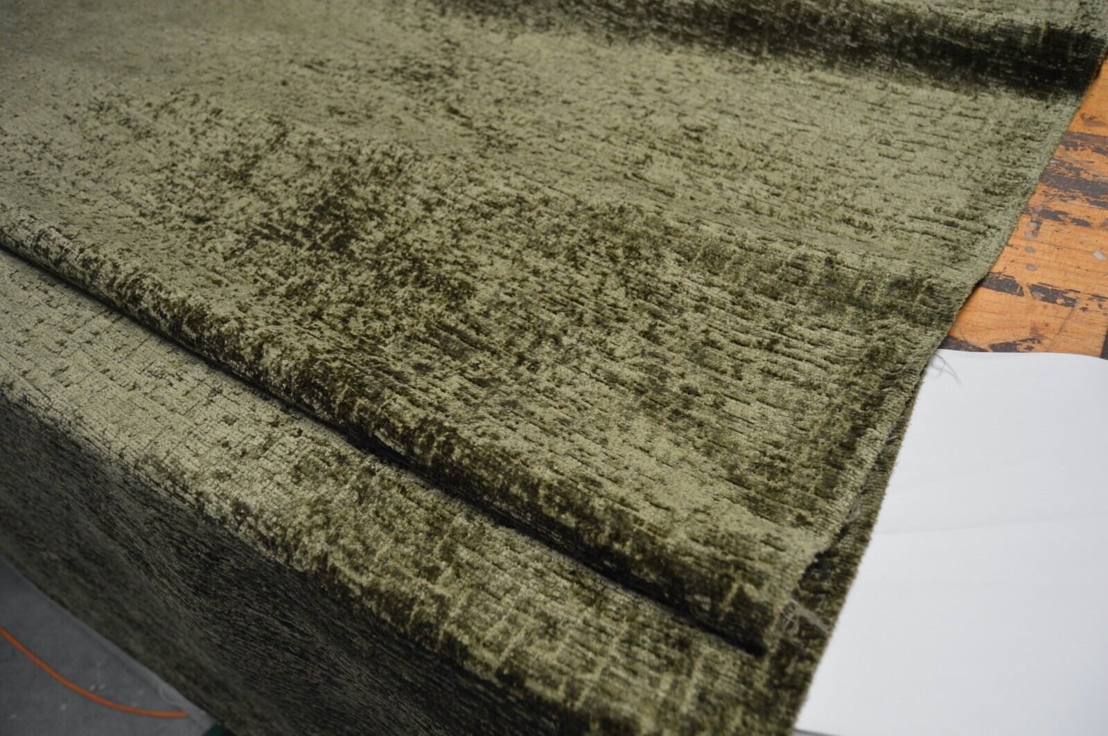 upholstery fabric artichoke green textured chenille robust durable - Image 7