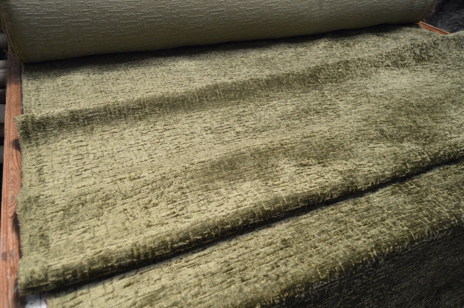 upholstery fabric artichoke green textured chenille robust durable
