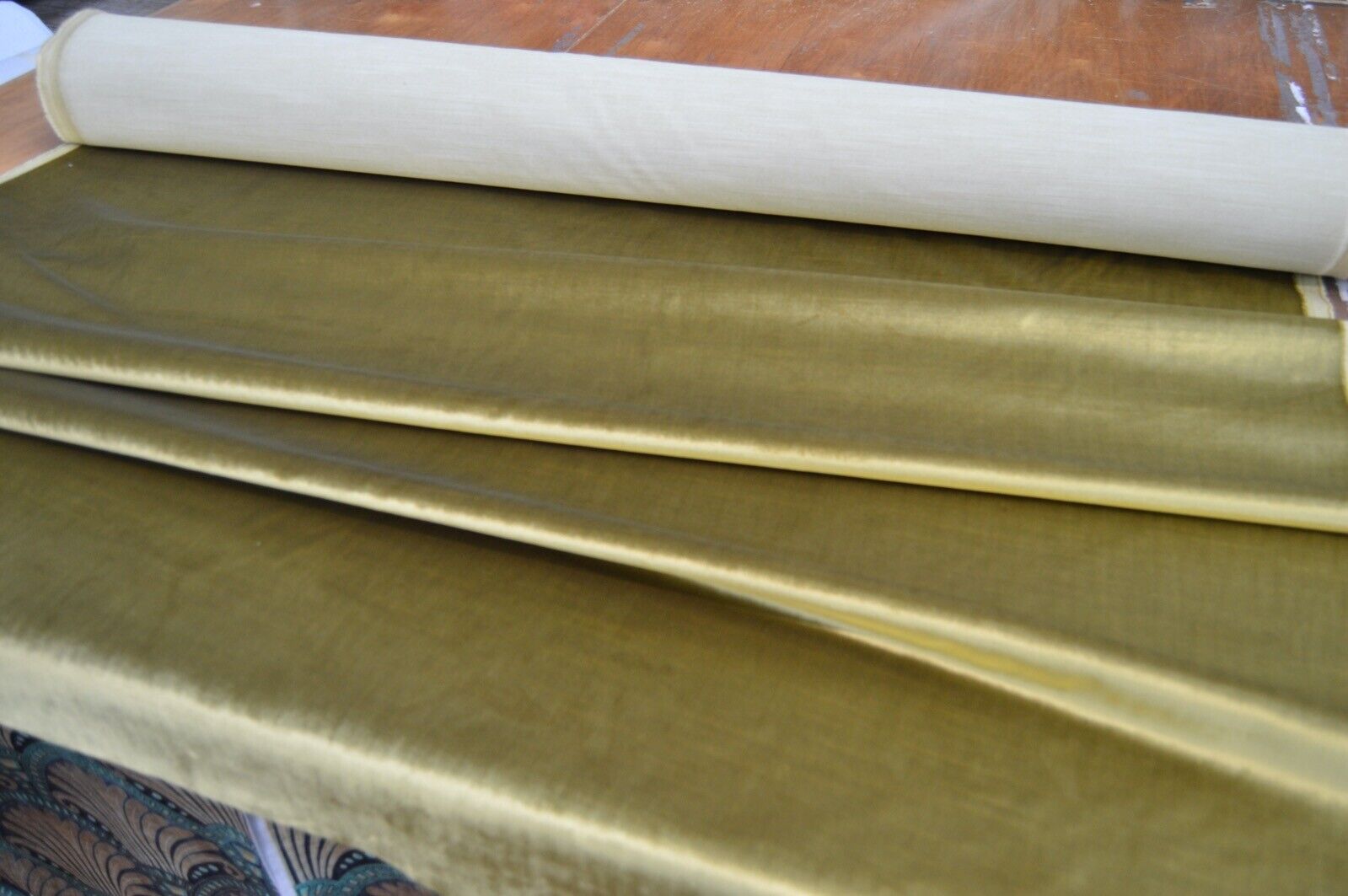 upholstery fabric gold metallic shine velvet soft robust durable - Image 5