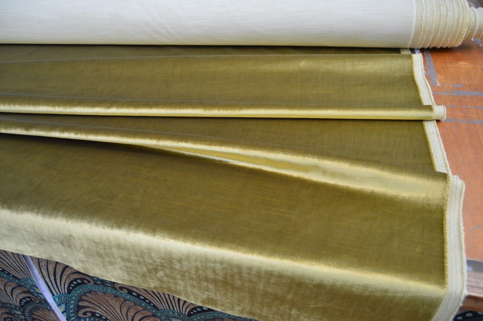 upholstery fabric gold metallic shine velvet soft robust durable