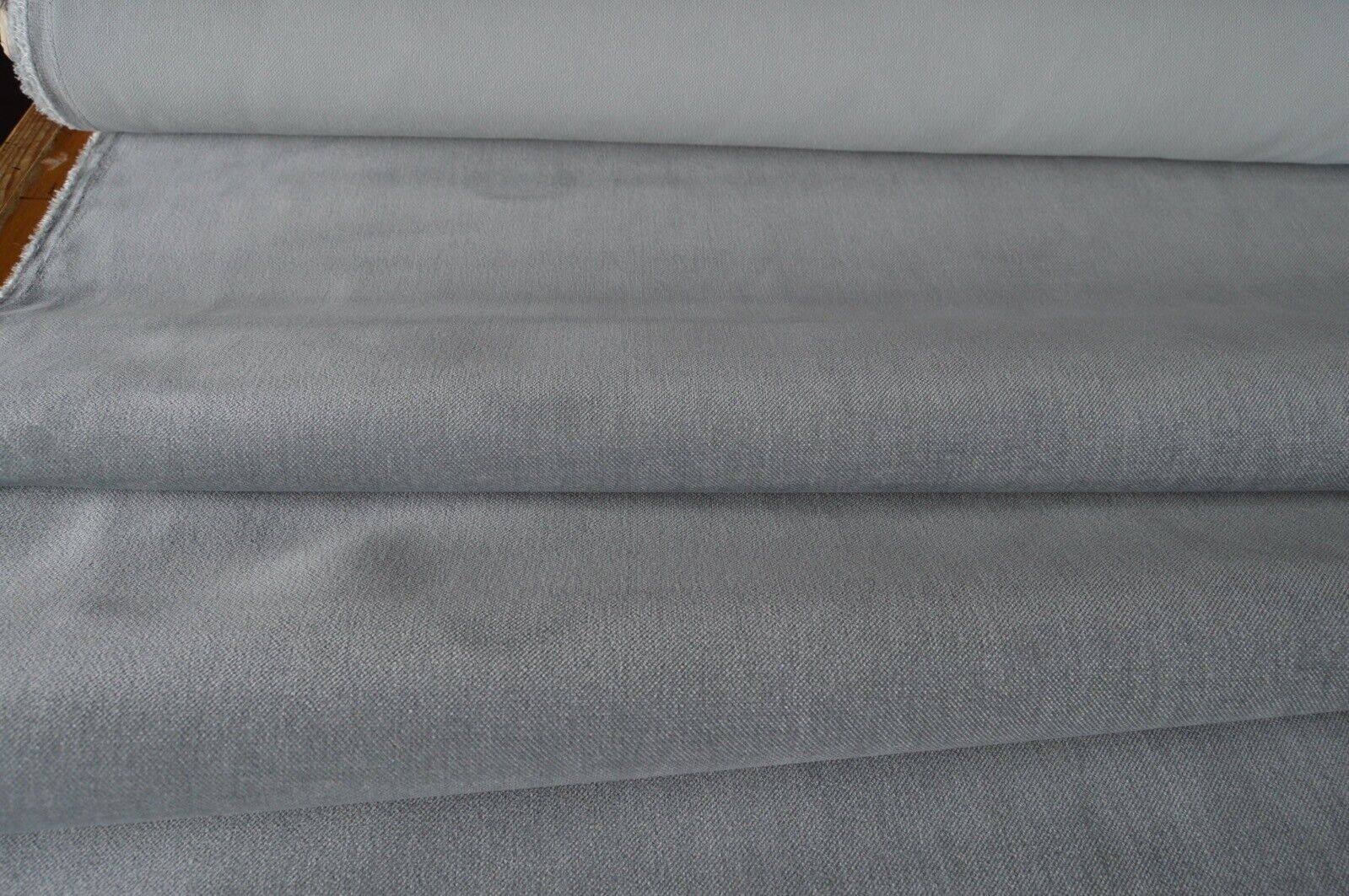 upholstery fabric pale silver super soft feel velvety chenille robust - Image 3