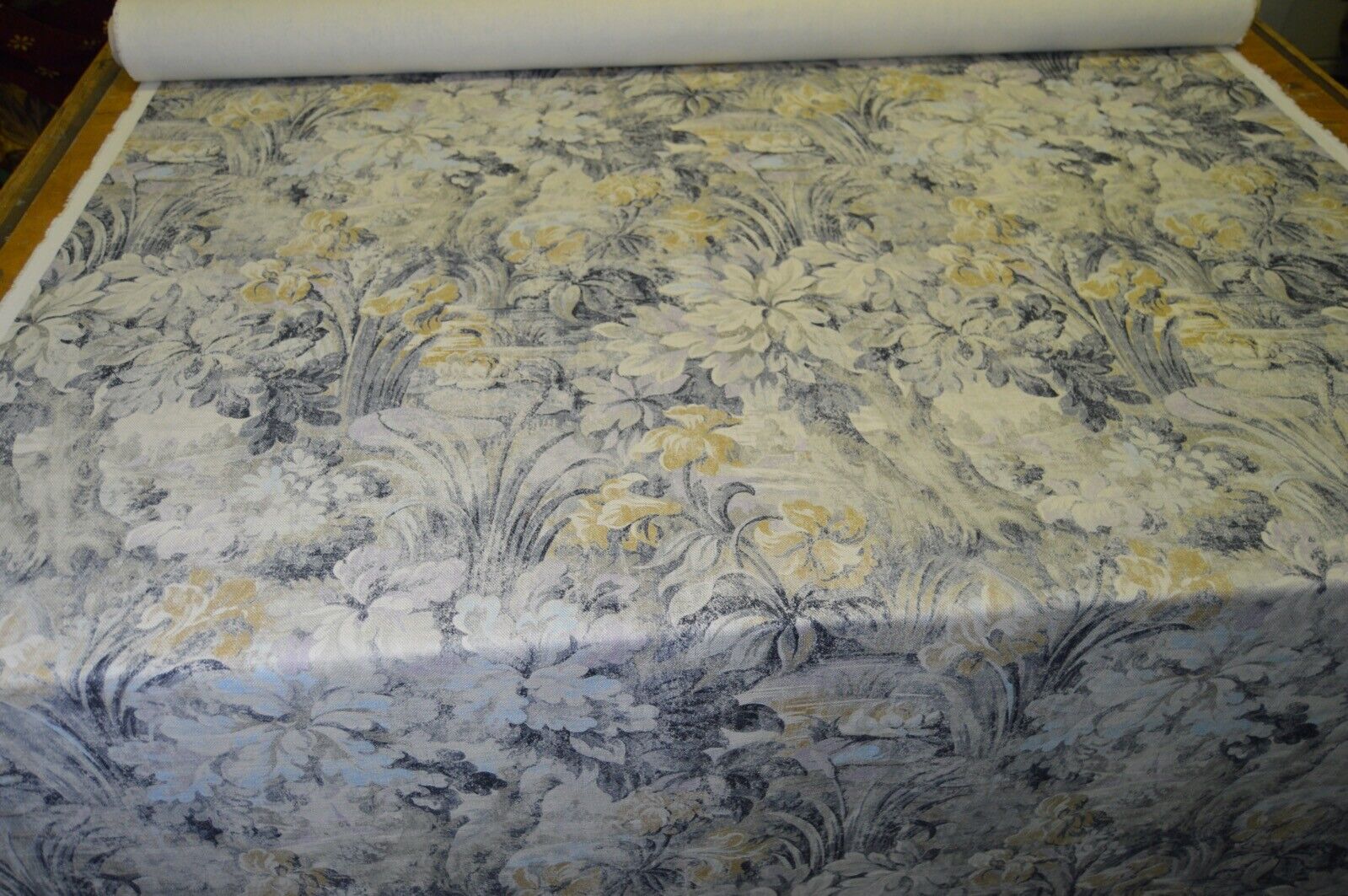 Warwick RAPHAEL SMALT linen cotton blend fabric 7.2 METRES DEISGNER