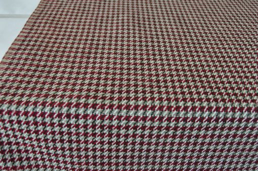 burgundy beige upholstery fabric houndstooth design robust ideal sofa fabric - Image 3