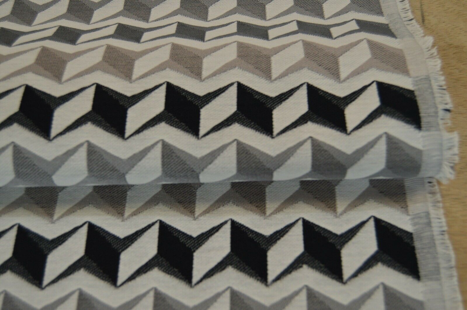fabric upholstery black grey silver geometric flat weave robust durable thick - Image 11