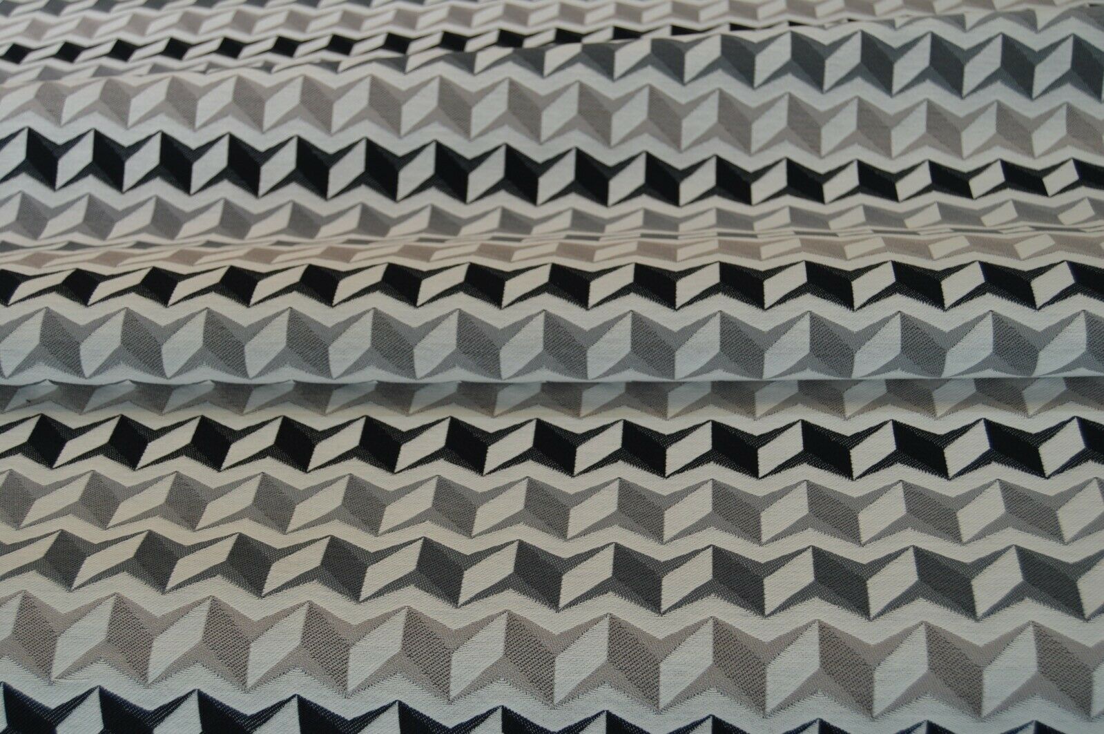 fabric upholstery black grey silver geometric flat weave robust durable thick - Image 10