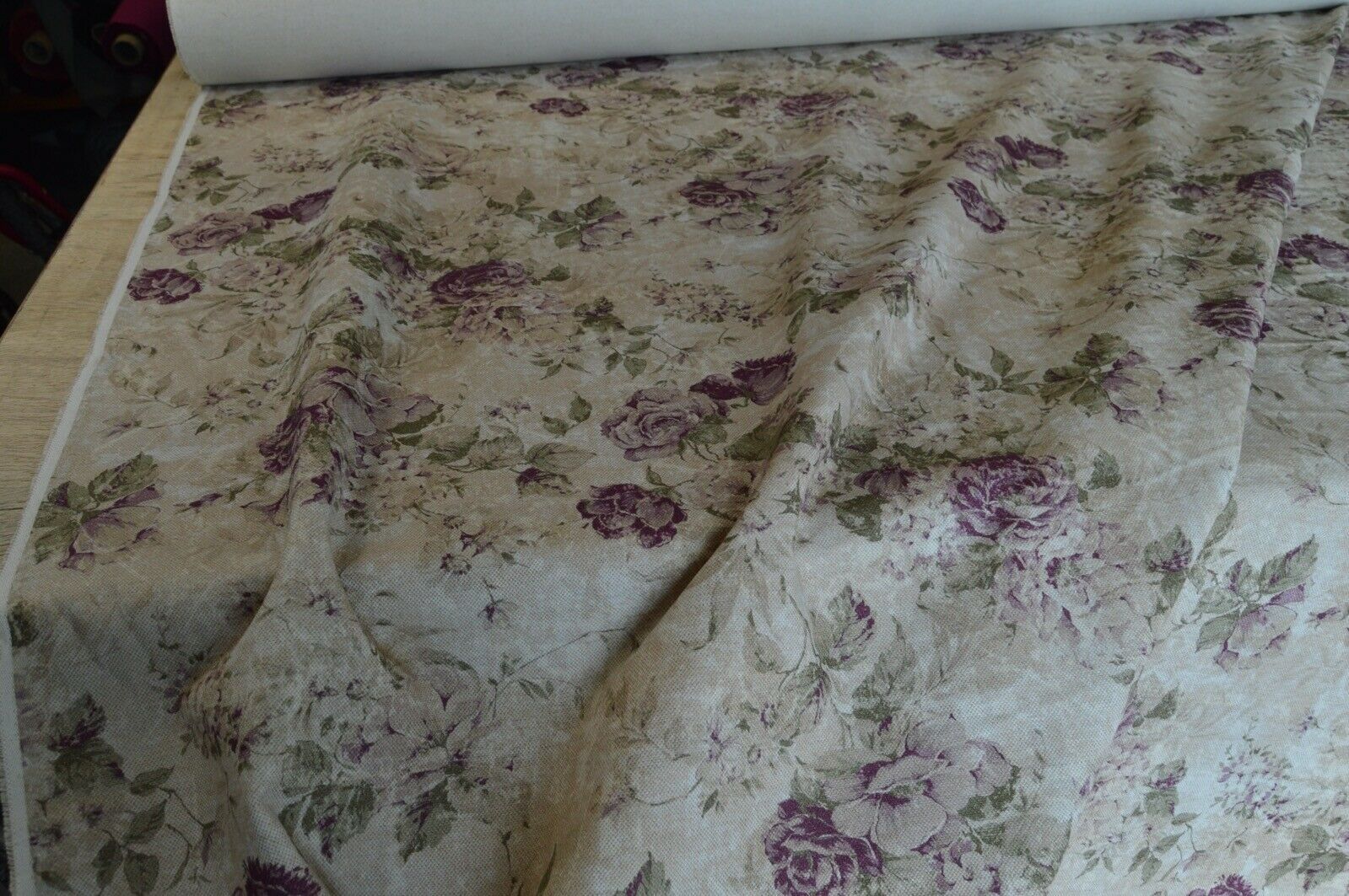 fabric upholstery desingner Art of the Loom Greendale violet linen cotton style - Image 11