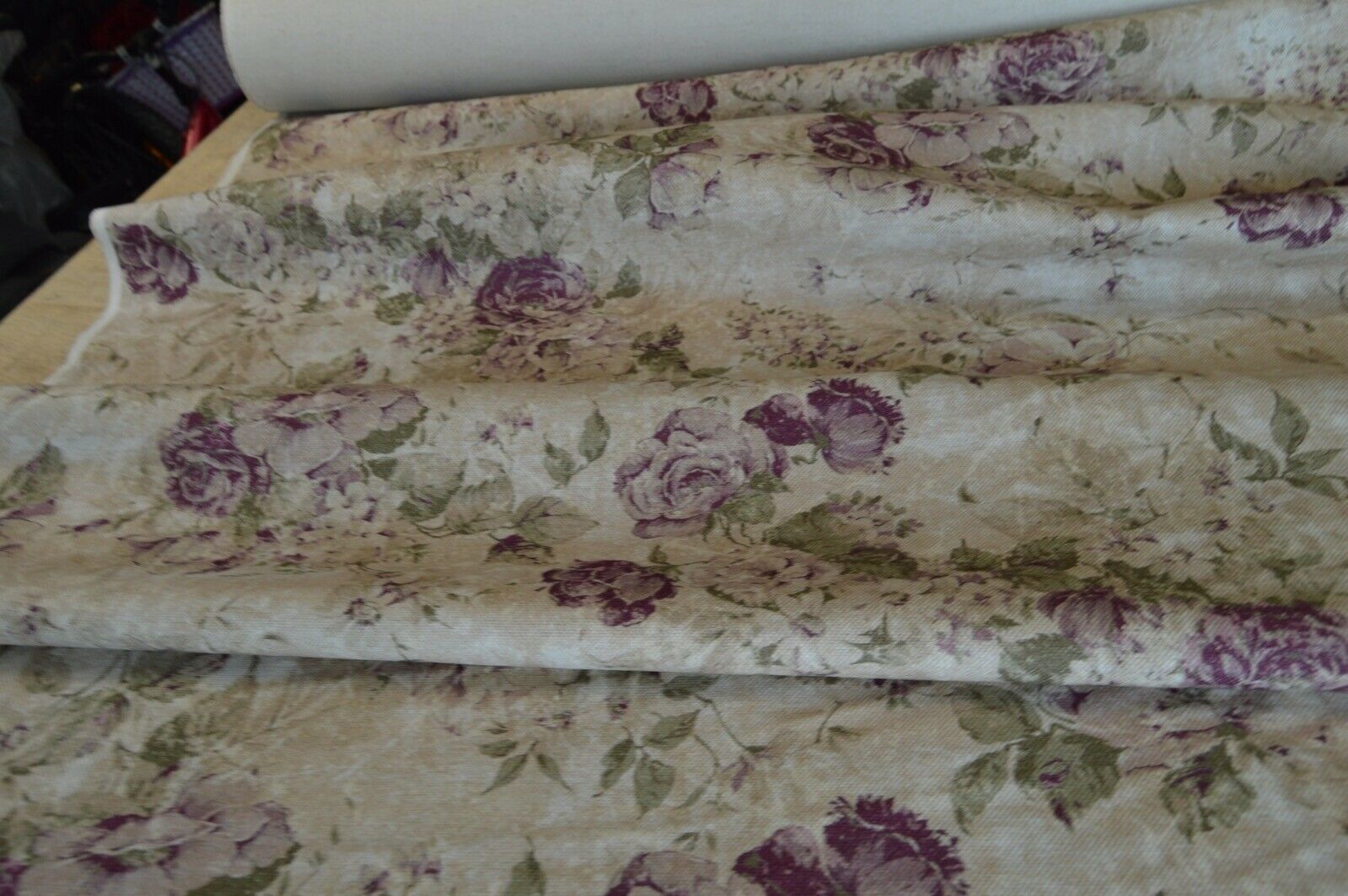 fabric upholstery desingner Art of the Loom Greendale violet linen cotton style - Image 7