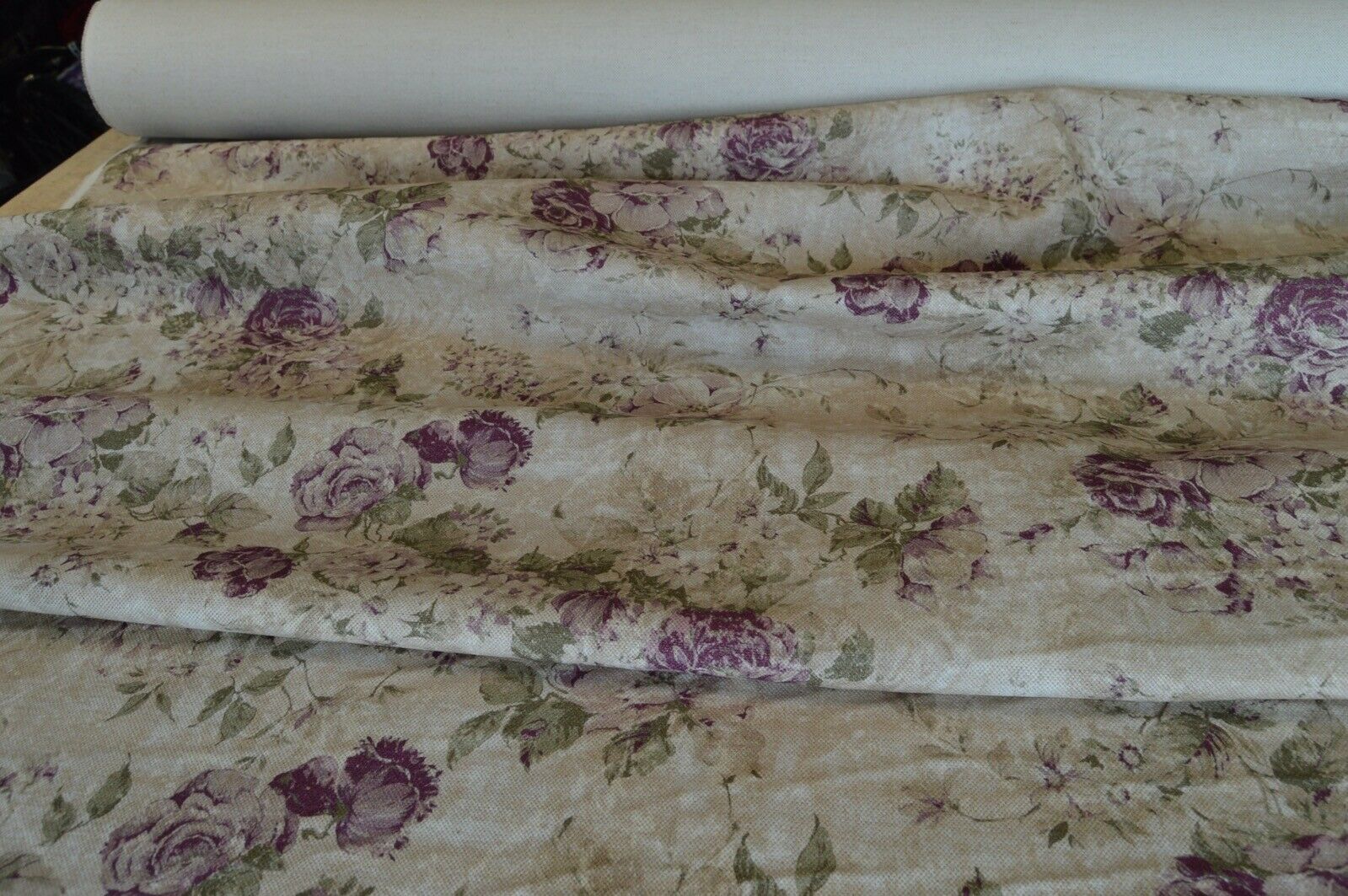 fabric upholstery desingner Art of the Loom Greendale violet linen cotton style