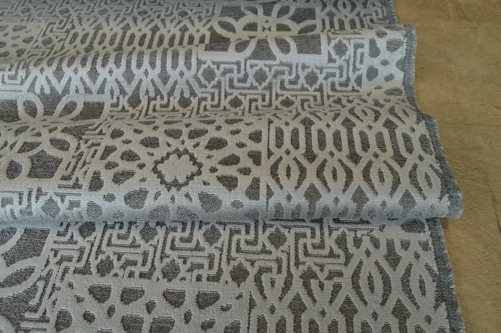 fabric upholstery silver geometric metallic back ground textured robust durable - Image 7