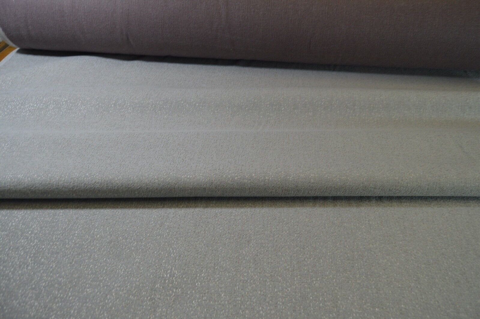 upholstery fabric PALE silver metallic fleck AQUA CLEAN COATED soft chenille