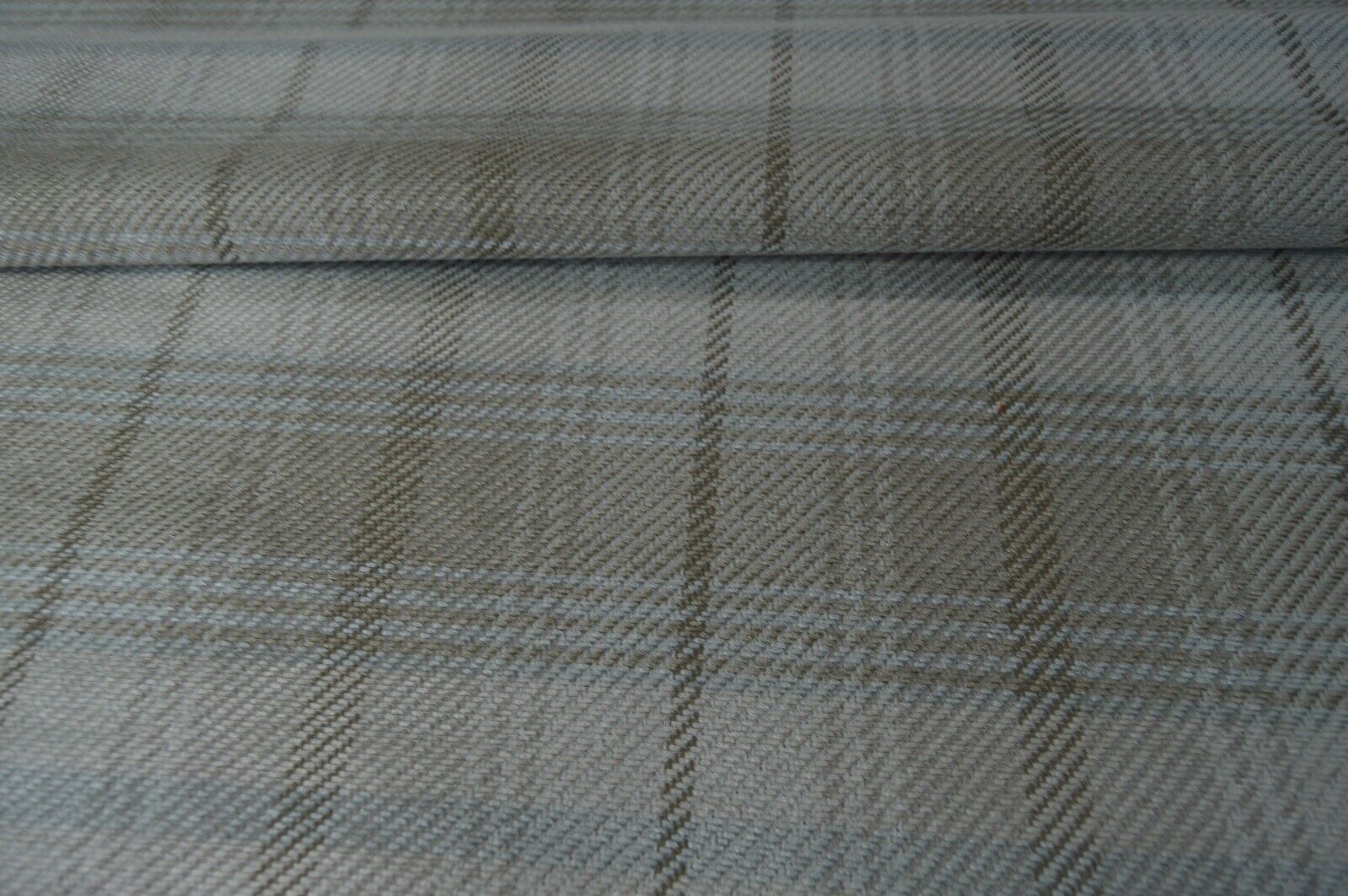 upholstery fabric cream camel checked twill style chenille robust - Image 3