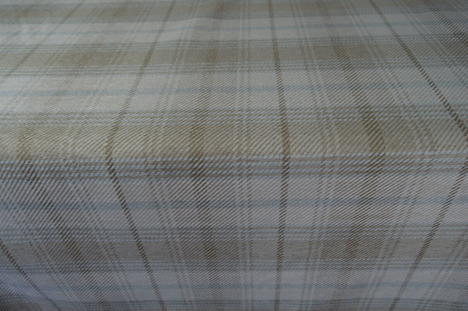 upholstery fabric cream camel checked twill style chenille robust - Image 4