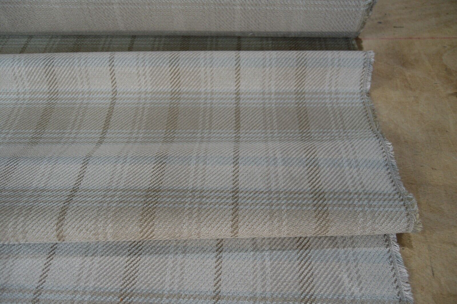 upholstery fabric cream camel checked twill style chenille robust - Image 7