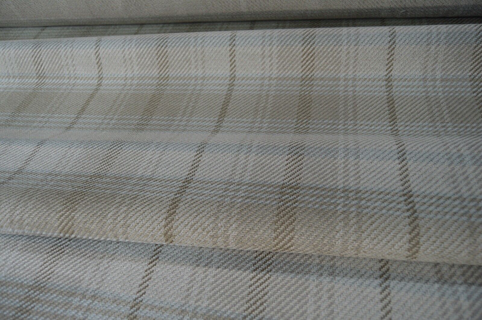 upholstery fabric cream camel checked twill style chenille robust - Image 8