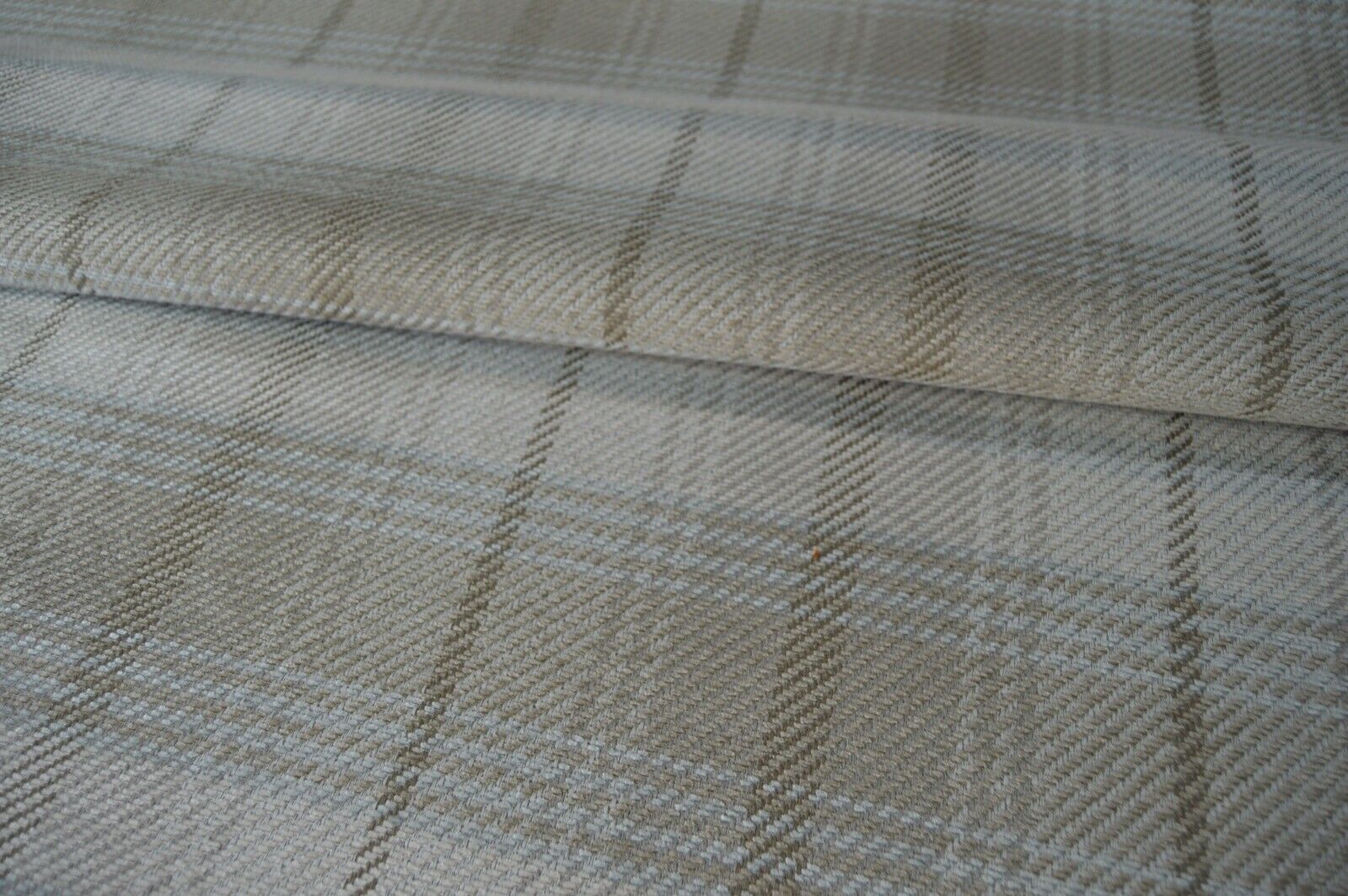 upholstery fabric cream camel checked twill style chenille robust - Image 9